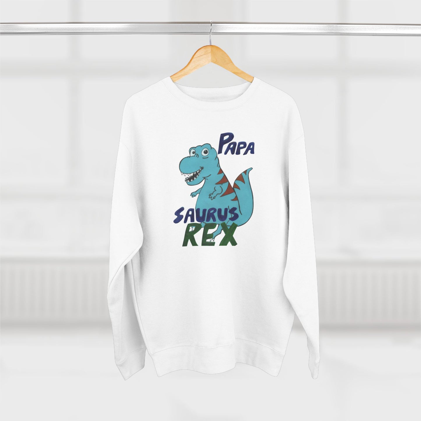 PapaSauraus Men's Dinosaur Birthday Crewneck Sweatshirt, Birthday Tee for Him, Father's Day Gift, Funny Dad Shirt, Papa Saurus Dino Top